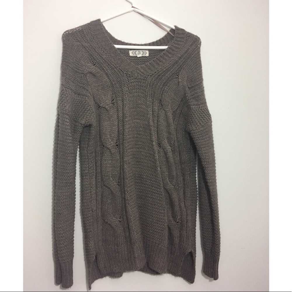 Light Brown Oversized Knit Sweater
